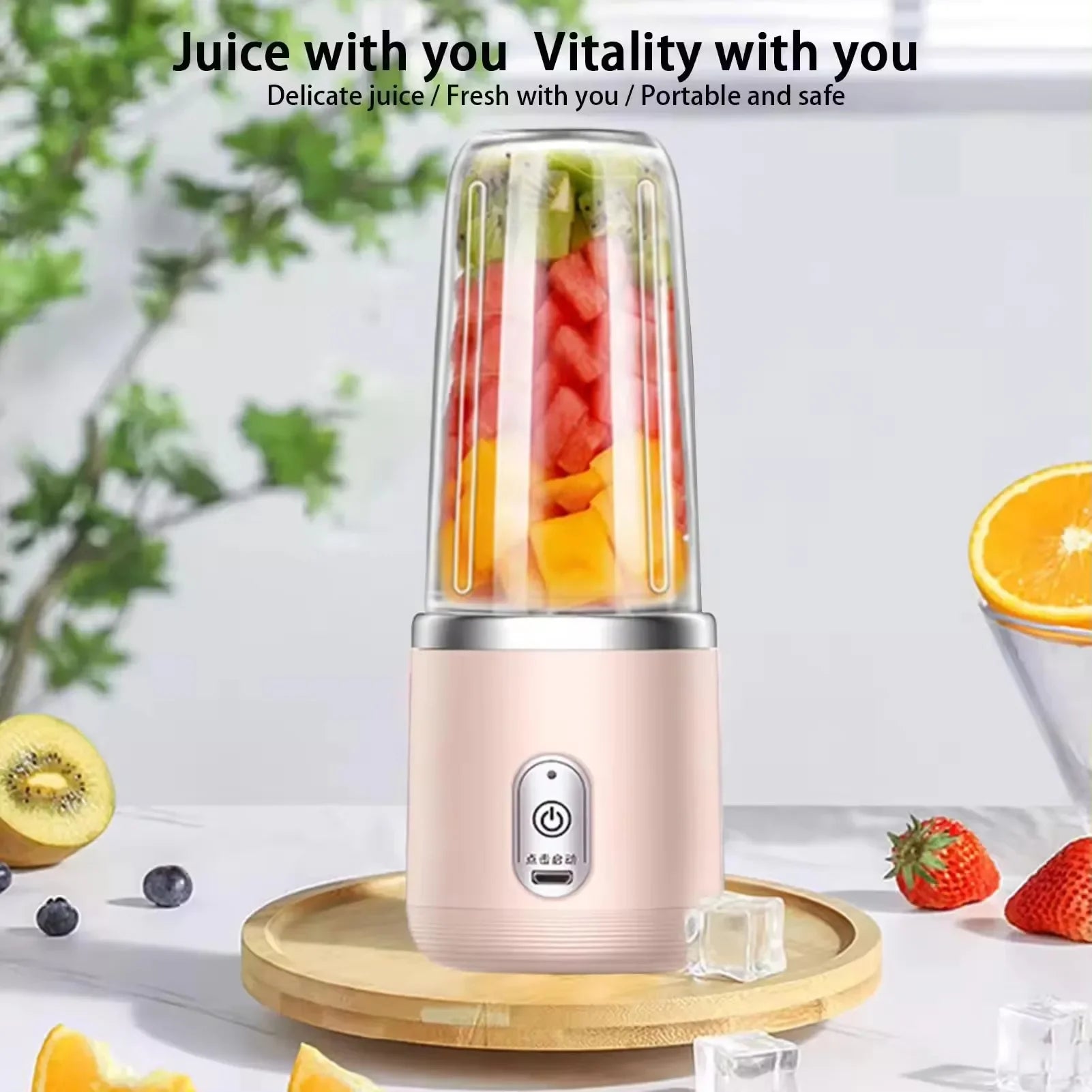 Portable Juicer Blender – USB Rechargeable 500ml