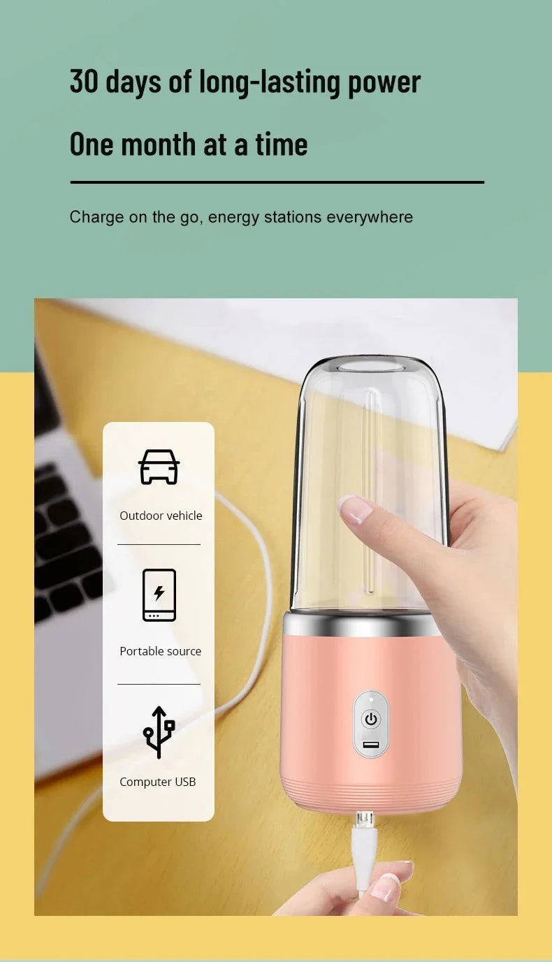 Portable Juicer Blender – USB Rechargeable 500ml