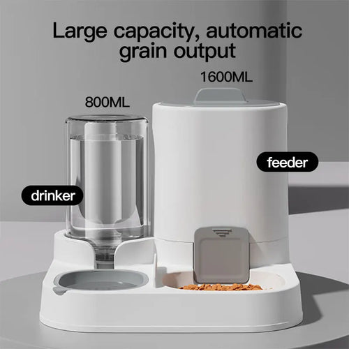 2-in-1 Automatic Cat Feeder & Water Dispenser – Large Capacity, No-Spill System