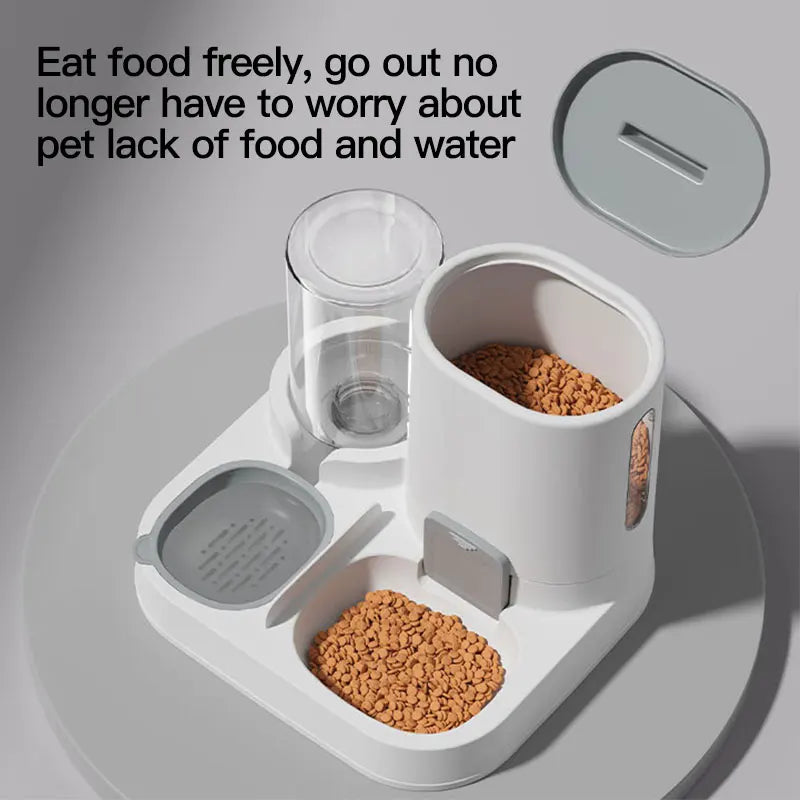 2-in-1 Automatic Cat Feeder & Water Dispenser – Large Capacity, No-Spill System