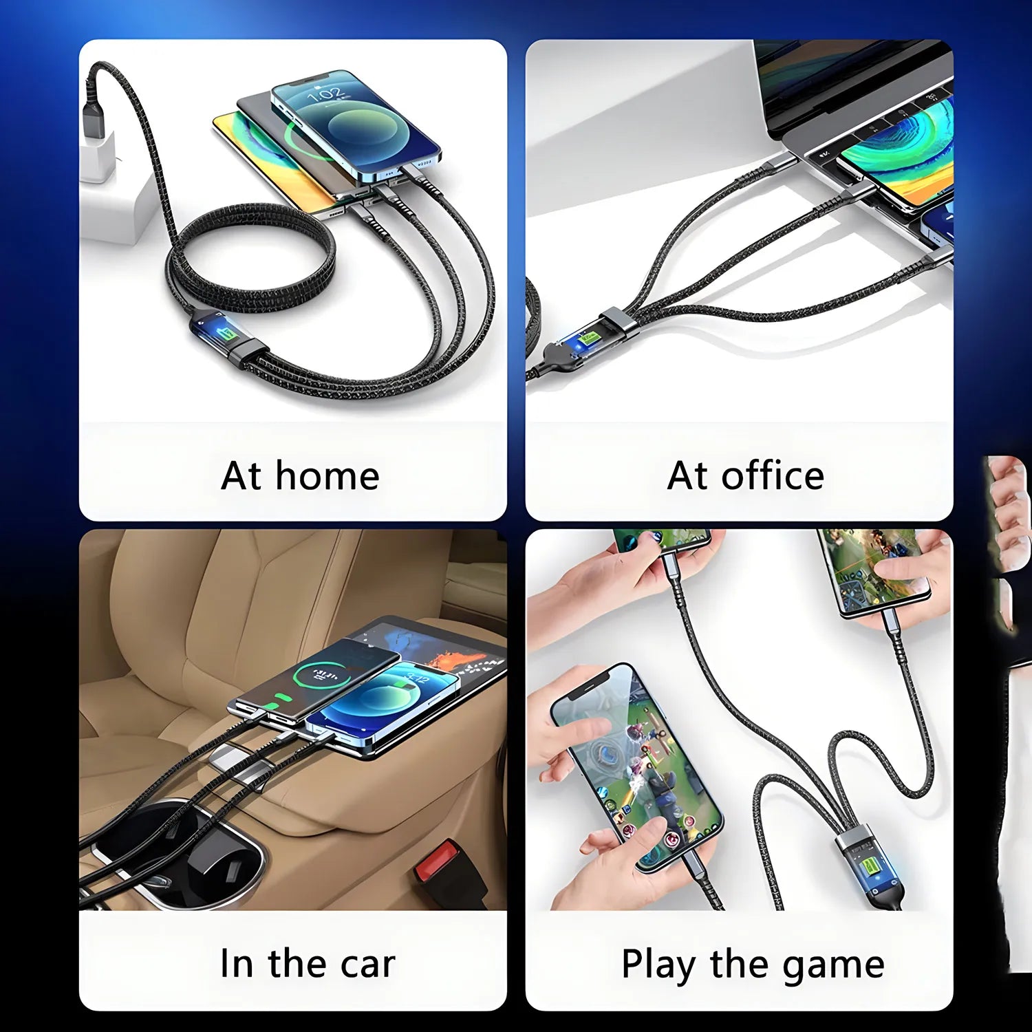 3 in 1 USB Wire Charging Cable 100W