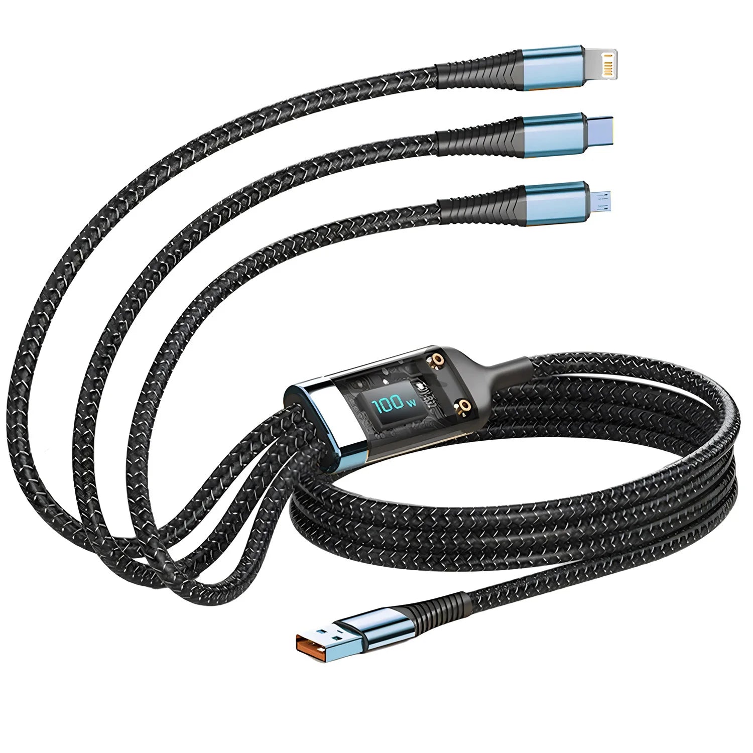 3 in 1 USB Wire Charging Cable 100W