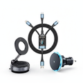 Car Essentials Bundle - Phone Holder, Wireless Charger and USB Cable